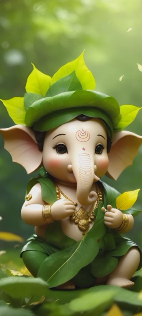 Green Ganesha Wallpaper, Balganesha Photos, Pillayar Images, Ganeshji Decoration, Green Ganesha, Baby Ganesh, गणपती बाप्पा, Iron Man Drawing, Cartoon Maker