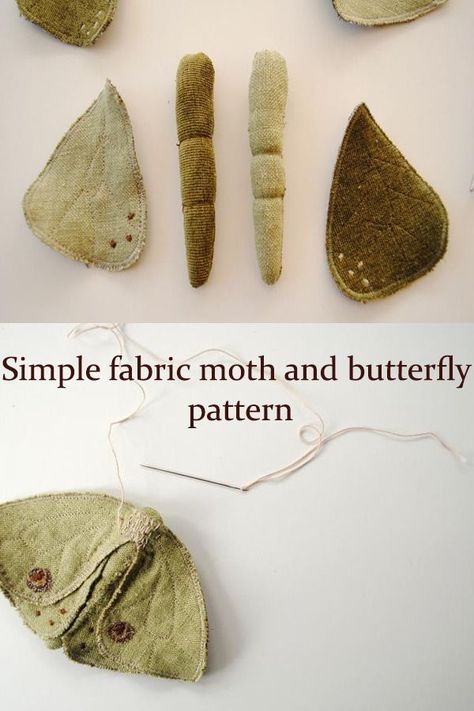 Simple fabric moth and butterfly sewing pattern - Sew Modern Kids Free Sewing Patterns Printable, Fabric Moth, Butterfly Sewing, Fabric Butterflies, Unique Sewing Patterns, Unique Sewing Projects, Mini Altar, Crossbody Bag Pattern, Simple Fabric