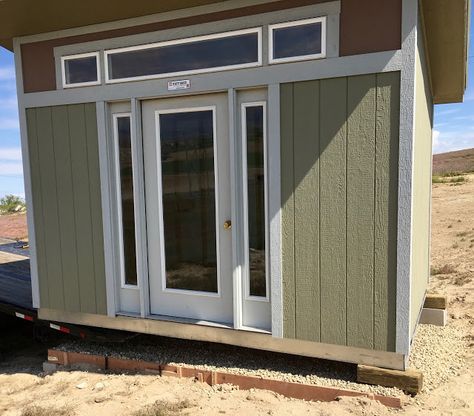 This Tuff Shed studio was turned into an amazing, off the grid home office; check out our blog to learn more! Solar Shed, She Shed Office, Shed Studio, Easy Shed, Tuff Shed, Shed Office, Off Grid House, Shed Building, Plywood Interior