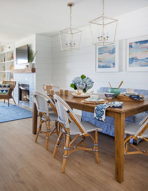 Game Table And Chairs, Cottage Dining, White Lantern, Cottage Dining Rooms, Ideas For Breakfast, Phillip Island, Coastal Dining, House Of Turquoise, Interior Remodel