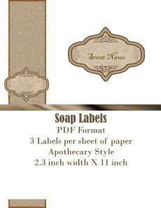 Apothecary Soap Labels Diy Soap Labels, Soap Label Design, Soap Packaging Diy, Soap Labels Template, Labels Printables Free Templates, Printable Label Templates, Apothecary Style, Homemade Ideas, Apothecary Labels