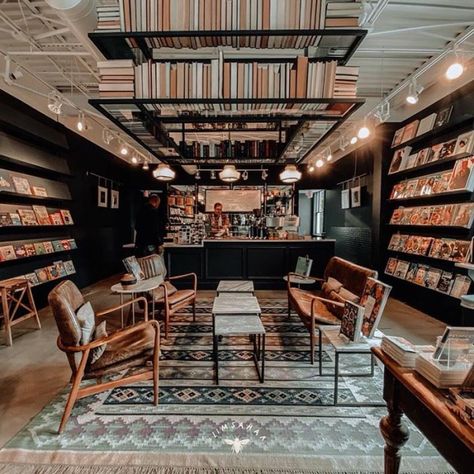 Coffee Shop And Bookstore, Atlanta Coffee Shops, Places In Atlanta, Cutest Cafes, Bookshop Café, Public Library Design, Bookstore Design, Library Cafe, Bookstore Cafe