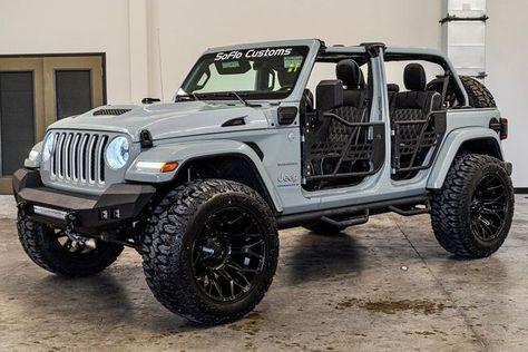 South Florida Customs on Instagram: "Did you know SoFlo Customs can transform Jeep 4xEs? Lift, rims, tires, interior, sidesteps, Halos and bumpers take this Wrangler from boring to badass #4xe #jeep4xe #jeepwrangler #customjeep #soflocustoms" Jeep Tires And Rims, Jeep Wrangler Custom Interior, Customized Jeep Wrangler, Jeep Wrangler Builds, Cool Jeeps Wrangler, Jeep Wheels And Tires, Jeep Wrangler Rims, Jeep Upgrades, Jeep Wrangler Bumpers