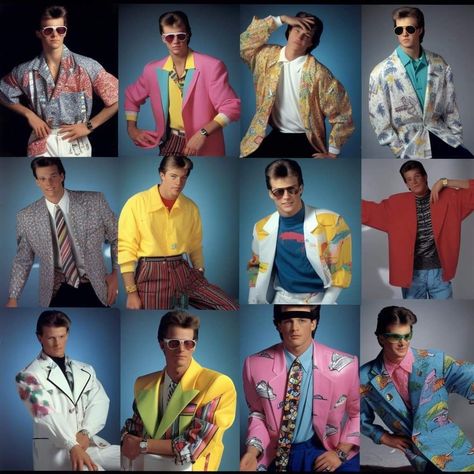 80s Themed Outfits Men, 80s Male Fashion Aesthetic, Club Outfit For Men, 1980s Outfits Men, 80s Party Outfits Men, 80s Male Outfits, 80s Theme Party Outfit Men, 80s Male Fashion, 80s Costume Men