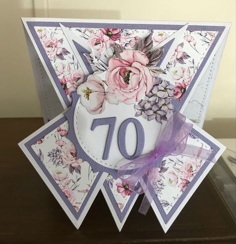 Mintay graceful papers- 70th birthday card 70th Birthday Card Ideas Handmade, 70 Birthday Cards Female, Birthday Female, 80th Birthday Cards, 70th Birthday Card, Birthday Cards For Women, Number Cards, Card Making Inspiration, Birthday Messages