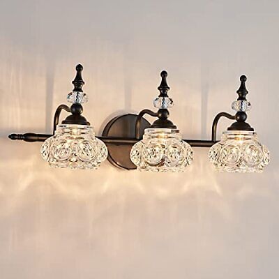 💡【Multi-Scene Application】The size of this bathroom lamp is:Length 22.5" x W 9.5" x Height 7.9". Perfect for your bathroom, powder room, dressing table, mirror cabinets, vanity table, dining room, corridor, art display, etc. Vintage Bathroom Vanity, Bathroom Vanity Light Fixture, Lights Bathroom, Bathroom Vanity Light, Vintage Bathroom, Vintage Vanity, Vanity Light, Light Fixture, Crystal Glass