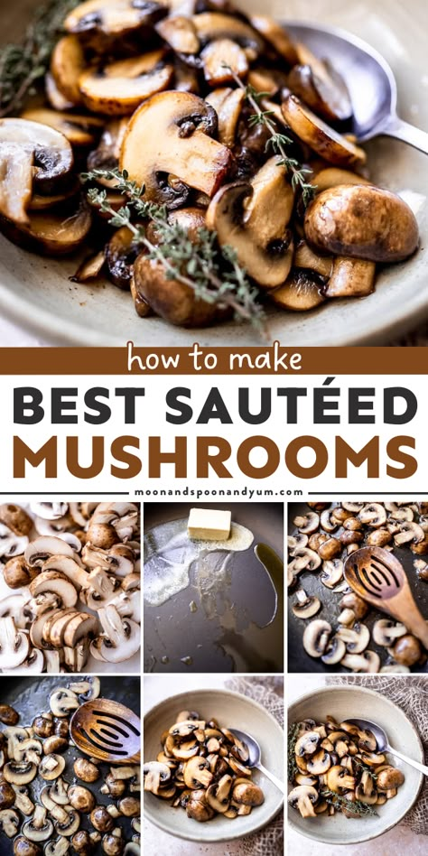 A simple mushroom recipe for your Thanksgiving dinner menu! It's also an easy Christmas side dish that's vegetarian, gluten-free, nut-free, and soy-free, with vegan and dairy-free options. Packed with big flavor, these are the BEST Sautéed Mushrooms! Side Salad Ideas, Sides For Thanksgiving Dinner, Best Sauteed Mushrooms, Easy Thanksgiving Dinner Recipes, Sides For Thanksgiving, Easy Thanksgiving Side Dishes, Potato Side Dish Recipes, Yummy Lunch Recipes, Best Mushroom Recipe