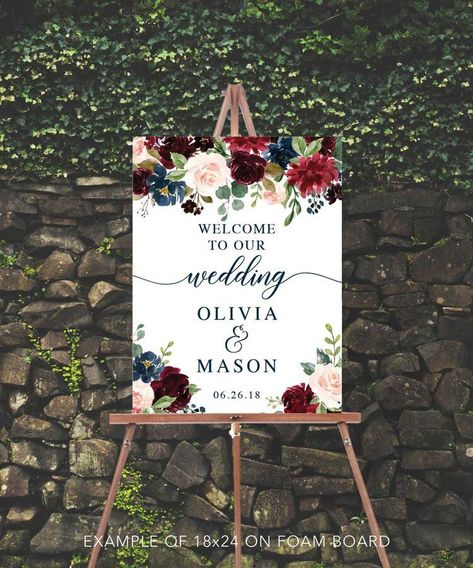 Welcome Board For Wedding, Marriage Stage Decoration, Floral Bridal Shower Ideas, Marriage Stage, Bridal Party Decorations, Bridal Brunch Shower, Welcome Sign For Wedding, Foam Board Sign, My Happy Birthday