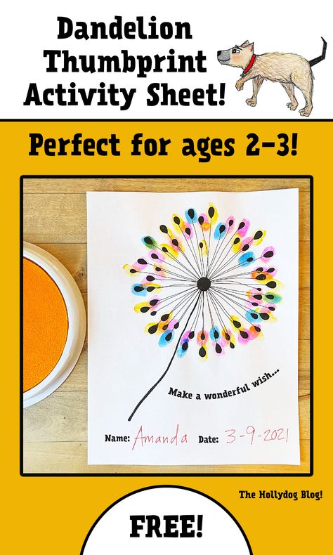 Download our FREE Dandelion Thumbprint Activity Sheet! Perfect for ages 2-3, use Ready 2 Learn Stamp Pads for a really easy clean up! This activity sheet is perfect for springtime in the pre-k classroom! Pre-K Springtime Activity Sheet | Dandelion Thumbprint Activity | Take Home Artwork Dandelion Kids Craft, Dandelion Activities, Dandelion Experiments, Dandelion Playdough, Seeds Preschool, Dandelion Kids Activity, Free Preschool Worksheets, Diy Activities, Preschool Games