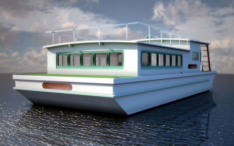 Trailerable Houseboats, Pontoon Houseboat, Shanty Boat, Boat House Interior, Houseboat Living, Floating Homes, Plywood Boat Plans, Working Boat, Build Your Own Boat