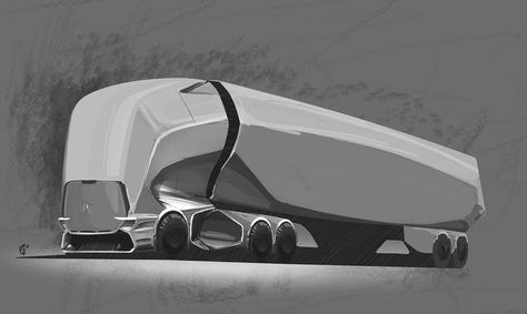 Truck Concept Design, Futuristic Truck, Fictional Car, Concept Truck, Truck Concept, Benz Truck, Bus Design, Polygon Modeling, Mercedes Truck