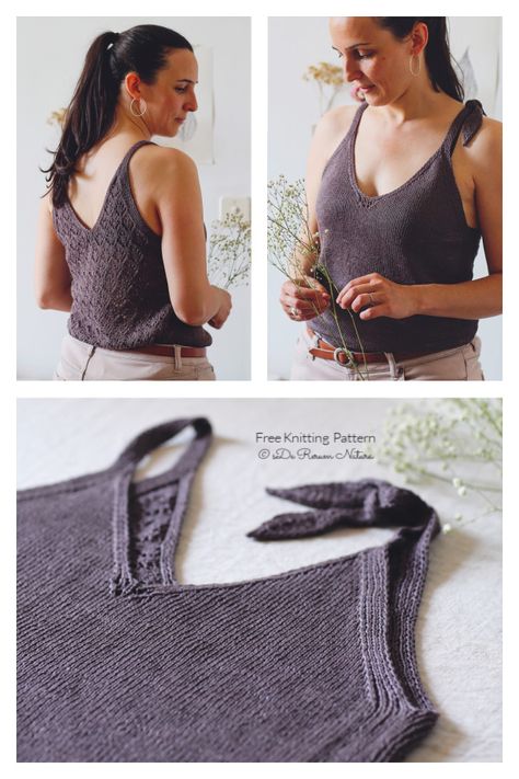 Summer Linearis Sleeveless Top Free Knitting Pattern - Knitting Pattern Summer Knitted Tops Pattern, Knitted Tank Top Pattern Free, Knit Top Pattern Free, Knit Tank Top Pattern, Summer Knitting Patterns, Summer Top Pattern, Knit Top Patterns, Summer Knit Tops, Simply Knitting