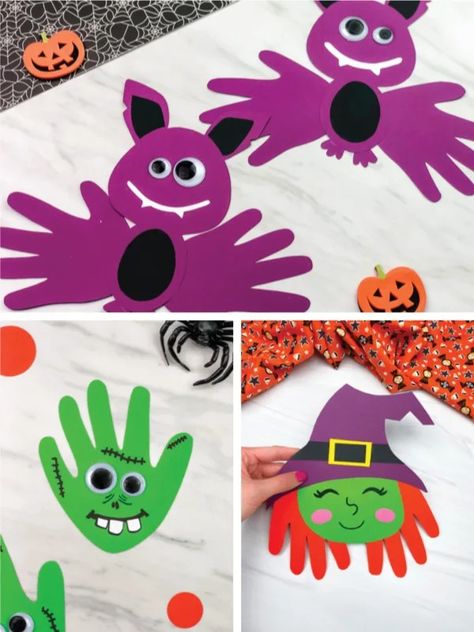 53 Fun Handprint Crafts For Kids [Free Templates] - Simple Everyday Mom Cute Animal Crafts, Handprint Crafts For Kids, Halloween Handprint Crafts, Turkey Handprint Craft, Eagle Craft, Reindeer Handprint, Minion Card, Christmas Handprint Crafts, Crafts Spring