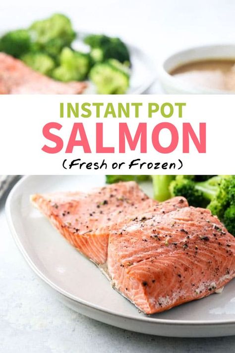 Here's a PERFECT method for cooking salmon in the Instant Pot. You can use fresh or frozen, and I've even included tips for cooking vegetables in the pot at the same time, for a healthy dinner that's ready in less than 20 minutes. #instantpotsalmon #salmon Instant Pot Salmon, Cooking Vegetables, Tips For Cooking, Frozen Salmon, How To Cook Fish, Easy Instant Pot Recipes, Instant Pot Dinner Recipes, Cooking Salmon, Instapot Recipes