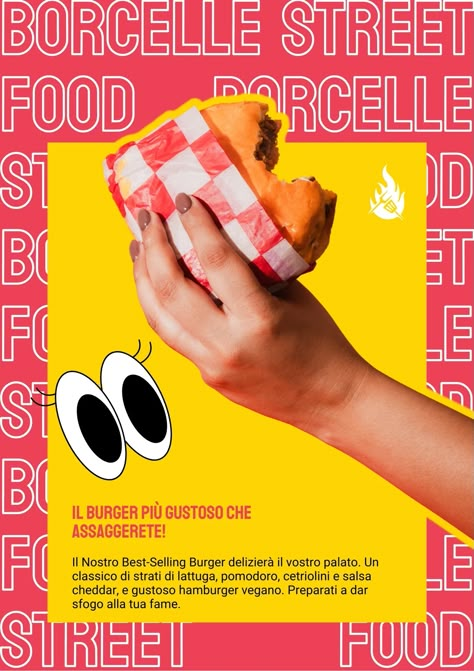 Use this customizable Rosso Pop Cool Moderno Bold Cucina Fast Food Promozione Poster template and find more professional designs from Canva. #graphicdesignelements #graphicdesignproduct #graphicdesignobjects #visualdesign #designtools Bold Design Graphic, Fast Food Graphic Design, Food Graphic Design Poster Ideas, Food Posters Design, Burger Graphic Design, Food Poster Design Graphics, Food Promo Design, Pizza Graphic Design, Sandwich Branding