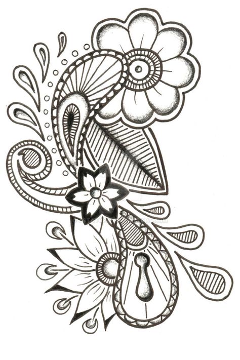 Paisley by tstat0822 on DeviantArt Simple Paisley, Paisley Drawing, Paisley Tattoos, Paisley Tattoo, Zen Doodles, Pink Guitar, Drawing Designs, Paisley Flower, Zen Tangle