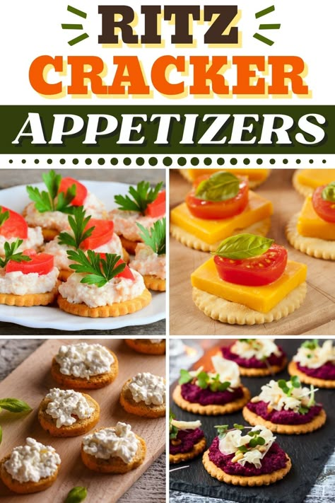 iIt's so easy to throw these Ritz cracker appetizers together in a pinch! From spicy shrimp to berries and cream to crab meat salad, your guests will gobble up these tasty Ritz cracker toppings. Crackers With Toppings, Toppings For Crackers, Cream Cheese Crackers Appetizer, Ritz Snacks Ideas, Snacks Using Ritz Crackers, Ritz Cracker Appetizer Recipes, Cracker Appetizers Ideas, Ritz Cracker Sandwich Appetizers, Cracker Appetizers For Party