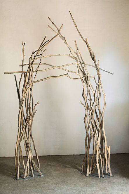 "Sticks Arch" Emilie Brzezinski (2018) - McLean Project for the Arts Decorating With Branches And Twigs, Twig Archway, Woodland Arch, Tree Branch Wedding Arch, Stick Arch, Driftwood Arch, Wedding Installations, Branch Arch Wedding, Farmhouse Sheds