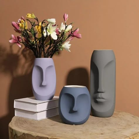 Simple Statue, Basic Art Techniques, Crockery Design, European Modern, Decorative Gourds, Vase Flowers, Vase Decoration, Sculpture Art Clay, Cerámica Ideas