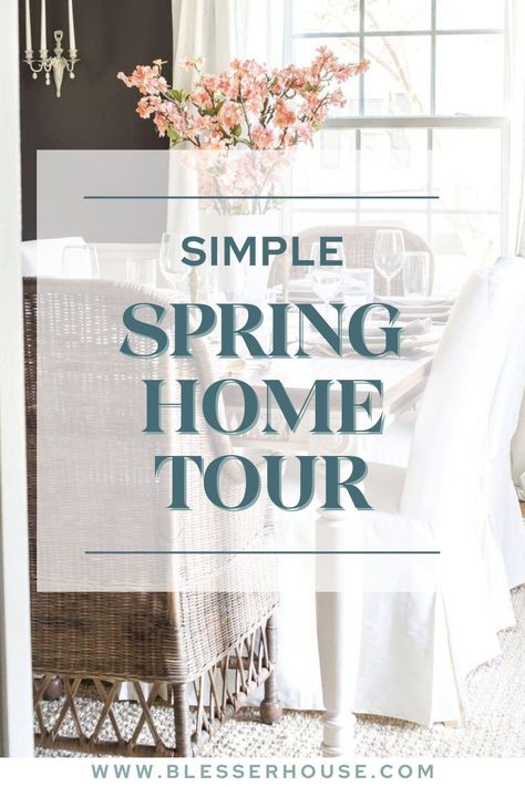 Here are some straightforward suggestions for sprucing up your home for spring using artificial greenery and flowers, essential decor staples, and neutral colors for year-round room styling. Thrift Decor, Round Room, Fireplace Baskets, Diy Exterior, Easy Home Improvement Projects, Room Styling, Dining Room Paint, Interior Decorating Tips, Ideas For Decorating