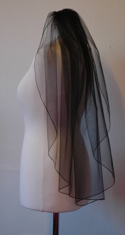 Wedding Veil, Black, 1 Single Tier, Plain Veil, Black Edge, Short Veil, Long, Elbow Length, Fingertip, Floor, Cathedral, LB Veils 143 UK by LBVeils on Etsy Black Veils Bridal, Wedding Veil Black, Plain Veil, Black Bridal Veil, Black Wedding Veil, Veil Black, Wedding Dresses 50s, Veil Long, Short Veil