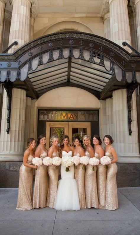 Golden Dress Bridesmaid, Wedding Colors Gold Champagne, Gold Wedding Dress Bridesmaid, Gold Wedding Bridesmaid Dresses, White And Gold Wedding Bridesmaid, Golden Bridesmaid Dresses, Champagne Wedding Decorations, Gold Bridesmaids Dresses, Golden Wedding Dress