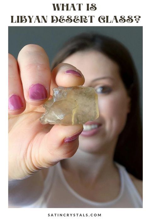 Libyan Desert Glass is a natural yellow Tektite found in the Sahara Desert of North Africa. Botswana Agate Crystal Meaning, Desert Rose Crystal Meaning, Desert Crystal, Glass Video, Black Tektite Crystal Meaning, Libyan Desert Glass Crystal Meaning, Crystal Work, Meteorite Jewelry, The Sahara Desert