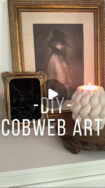 Mary Beth Wilhelm on Instagram: "This is NOT my idea. I do not know the original creator. It’s all over the internet but I always have fun recreating things. Easiest Halloween DIY ever. Cobweb Art 🖼️ 🕷️ 🕸️ All you need is black paper (I used velour), white spray paint, a frame, and a cobweb! No spiders were harmed in the making of this video." Cobweb Art, Halloween Paper Crafts, White Spray Paint, Easy Diy Halloween, My Idea, Halloween Paper, Fall Holidays, Food Decoration, Samhain