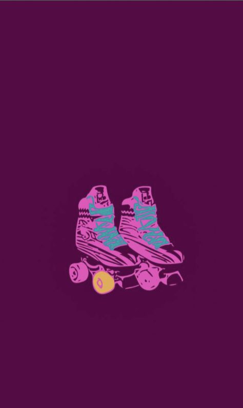 Skate Aesthetic Wallpaper, Skating Aesthetic, Floral Wallpaper Iphone, Screen Savers Wallpapers, Wallpaper Roller, Neon Wallpaper, Retro Designs, Tumblr Wallpaper, Roller Skates