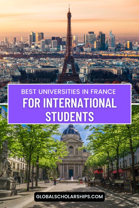 Looking to study in France? Check out the top universities that offer an amazing mix of quality education and vibrant student life. From the historic Sorbonne to innovative schools like Sciences Po and Ecole Polytechnique, these institutions are perfect for international students looking to experience French culture while earning a world-class degree. University In France, American University Of Paris, University In Europe Aesthetic, France University, Best Universities In The World, Paris Sorbonne University, Best Universities, Study In London, Psychology Courses