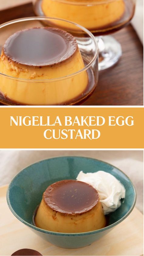 Nigella Baked Egg Custard Whole Egg Custard, Baked Egg Custard Recipe, Nigella Recipes, Baked Custard Recipe, Baked Egg Custard, Egg Custard Recipes, Spiced Eggs, Nigella Lawson Recipes, Baked Custard