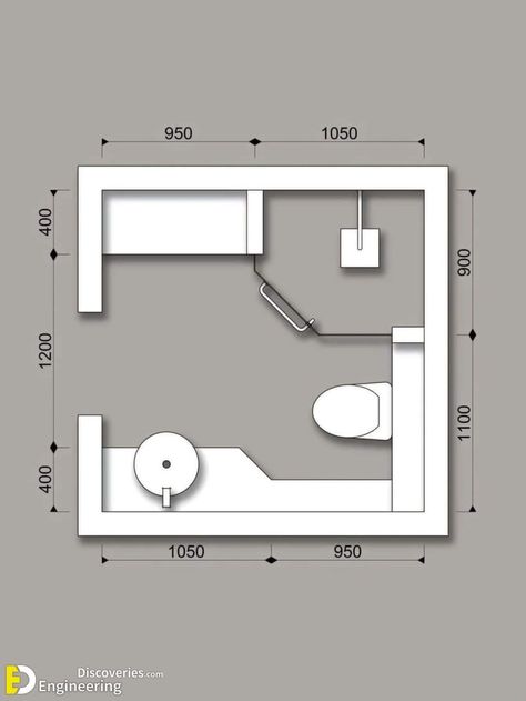 Stylish & Functional 2m x 2m Bathroom Plans!! 2x2 Bathroom, Small Bathroom Plans, Toilet Plan, Small Space Bathroom Design, Bathroom Layout Ideas, Bathroom Layout Plans, Toilet And Bathroom Design, Bathroom Design Styles, Garage Guest House