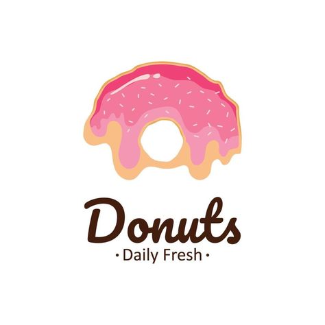 Donut or Bitten Donut Logo Template with Little Candy. Donut Shop or Bakery Emblem. Logo Design For Bakery Shop, Mini Donut Logo Design Ideas, Donut Logo Design Branding, Mini Donuts Ideas Logo, Donut Logo Ideas, Logo Donat Design, Mini Donuts Logo, Nuts Branding, Donut Logo Design Ideas