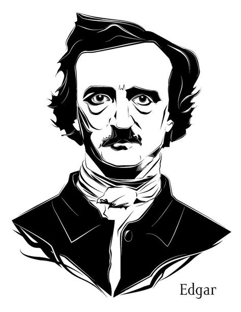 Edgar Allen Poe Tattoo, Edgar Allan Poe Illustration, Edgar Allen Poe Art, Poe Tattoo, Edgar Allen Poe Quotes, Stencil Maker, Heaven Art, Edgar Allen Poe, Tattoo Stencil Outline