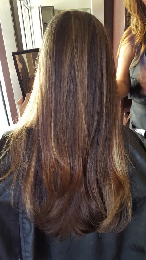 Partial caramel highlights. Honey Blonde On Brown Hair, Partial Caramel Highlights, Blonde On Brown Hair, Partial Blonde, Partial Balayage Brunettes, Highlights Dark Hair, Partial Blonde Highlights, Blonde Dimensional Hair, Brown Hair Highlights