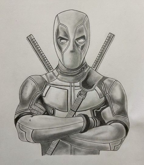 Deadpool Pencil Drawing, Marvel Art Drawings Pencil, Deadpool Sketch Pencil, Spiderman Pencil Drawing, Super Hero Drawings Sketches, Deadpool Art Sketches, Deadpool Drawing Sketches, Deadpool Art Drawing, Marvel Drawings Pencil