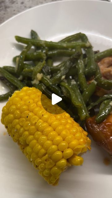 In Jamie’s Kitchen on Instagram: "Quick and easy crockpot bbq chicken with corn on the cob and famous green beans.   Add boneless, skinless chicken thighs in the crockpot.  Coat with BBQ sauce.  Top with foil.  I used frozen corn on the cob and sprayed with olive oil and added s&p.  Cook on high for 3 houurs.  Serve with your choice of veggies.   If you like this recipe, you’ll love my website.  The site is packed with free resources.  You’ll find one pot meals, simple sides, meal prep ideas, and more!   #quickandeasydinner #crockpotchicken #chickenrecipe #bbqchickendinner #easycrockpotmeals #slowcookerrecipe" Chicken Thighs In The Crockpot, Easy Crockpot Bbq Chicken, Frozen Corn On The Cob, Chicken With Corn, Crockpot Bbq Chicken, Pork Loin Ribs, Simple Sides, Easy Bbq Chicken, Vegetable Appetizers