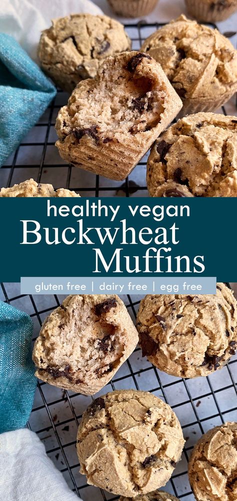 Buckwheat Focaccia, Vegan Buckwheat Muffins, Buckwheat Vegan Recipes, Buckwheat Muffins Gluten Free, Vegan Buckwheat Recipes, Buckwheat Gluten Free, Buckwheat Muffins, Aip Paleo Desserts, Buckwheat Flour Recipes