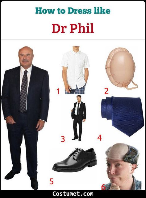 Dr. Phil Costume for Cosplay & Halloween 2021 Dr Phil Halloween Costume, Dr Phil And Steve Harvey Costume, Bald Party Costumes, P Diddy Costume, Bald Man Halloween Costume, Dr Phil Costume, Bald Costume Ideas, Steve Harvey Costume, Famous Bald People