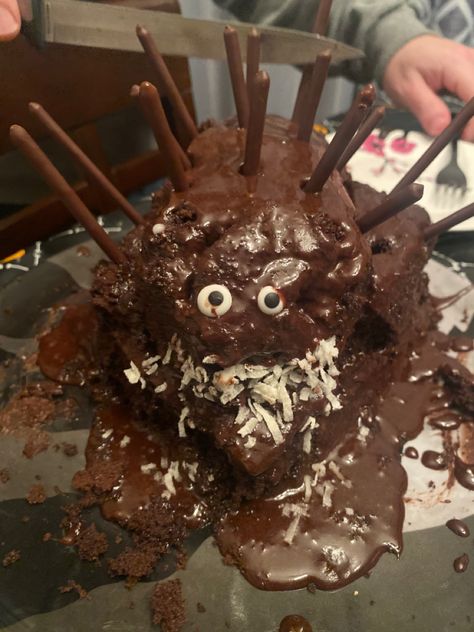 Horrifying #hedgehog #birthdaycakeideas Scary Hedgehog Cake, Cursed Hedgehog, Horrible Cakes, Ugly Cake, Dinara Kasko, Funny Cakes, Cursed Things, Ugly Cakes, Hedgehog Cake