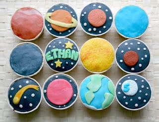 Cupcakes for Gabriel's 3rd Birthday Solar System Cupcakes, Science Party Ideas, Space Cupcakes, Princess First Birthday, Science Experiments For Preschoolers, Cupcakes Ideas, Outer Space Party, Cupcake Wars, Science Party