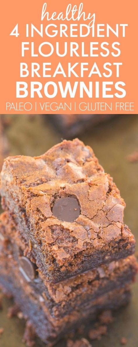 Healthy Vegan Dessert, Breakfast Brownies, Flourless Brownies, Vegan Ideas, Healthy Bars, Paleo Recipe, Breakfast Goodies, Healthy Brownies, Bake Goods