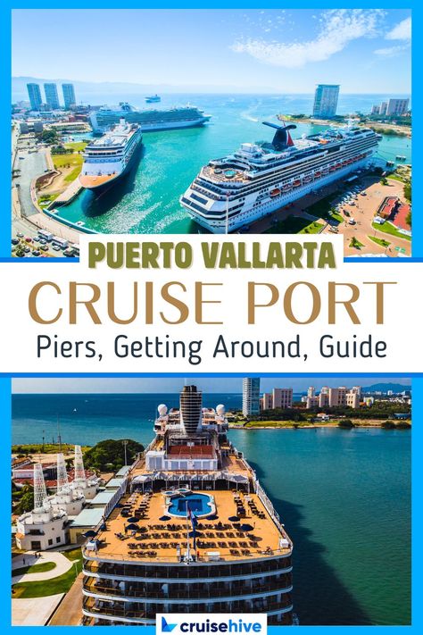 If you are going on a Mexican Riviera cruise, you might visit the Puerto Vallarta Cruise Port, so here's what you need to know! via @cruisehive Puerto Vallarta Cruise Port, Mexican Riviera Cruise, Cruising Tips, Mexican Riviera, Top Cruise, Cruise Food, Walking Map, Cruise Ports, Mexico Cruise