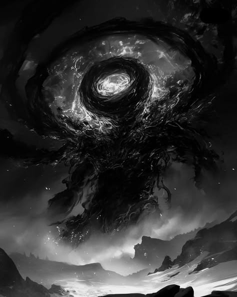 Shadow Realm Concept Art, Evil God Aesthetic, Dark God Art, Void Entity, Eldritch Horror Aesthetic, Lovecraft Aesthetic, Black Entity, Void God, Void Knight