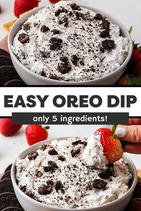 Oreo Dip Recipe, Dipping Strawberries, Cheese Dip Recipes Easy, Oreo Dip, East Dessert Recipes, East Dessert, Cream Cheese Whipped Cream, Persnickety Plates, Sweet Dip