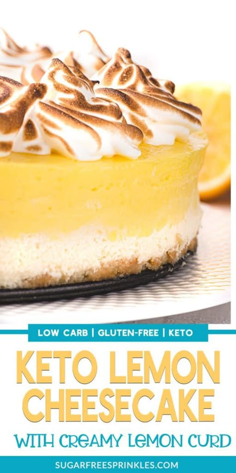 Low Carb Lemon Cheesecake, Keto Lemon Cheesecake, Low Carb Cheesecake Recipe, Keto Diets, Postre Keto, Low Carb Cheesecake, Keto Cake, Keto Brownies, Low Carb Sweets