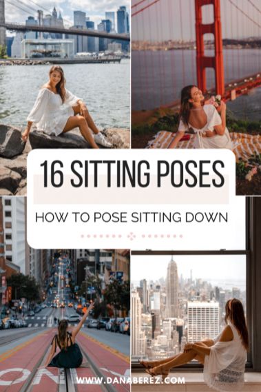 Photography Poses Sitting Down, Poses When Sitting Down, Posing Sitting Down, How To Pose Sitting Down, Sitting Picture Poses, Cute Sitting Poses, Sitting Photo Poses, Author Photos, Dana Berez