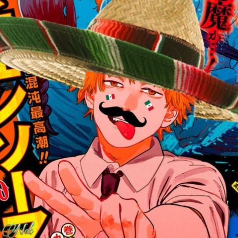 Mexican Anime Pfp, Anime Mexican, Mexican Pfp, Anime Mexico, Afro Samurai, Deez Nuts, Chainsaw Man, Cute Anime Pics, Chainsaw