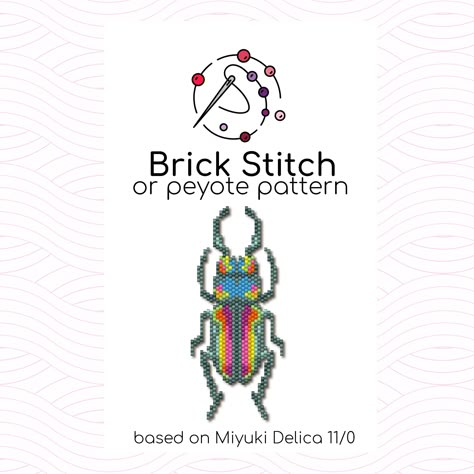 Beaded Bugs, Brick Stitch Patterns, Bead Animals, Beaded Patterns, Miyuki Delica Beads, Beaded Art, Brick Stitch Pattern, Earrings Patterns, Right Brain