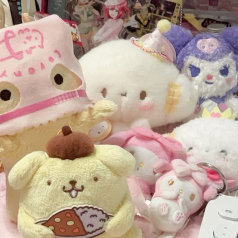 Sanrio Plushies, Stuffed Animals, Plush Toys, Teddy Bear, Toys, Animals, Pink